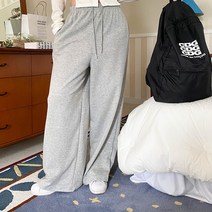 [네쥬] 여성 밴딩 와이드 편한 일자 기본 데일리 팬츠
