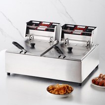 Apnoo 2023 신규 업그레이드 가정용전기튀김기 대용량튀김기, 스테인리스강, 10L+10L