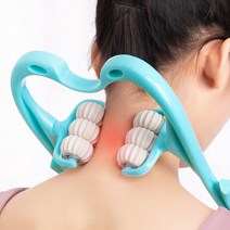 6볼 수동 목마사지기 뒷목 경추 종아리 마사지 지압, 블루