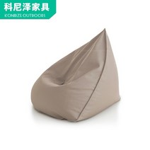 아웃도어 레저 발코니 빈백 쇼파 에어 1인용 소파 편안한 푹신한 패브릭 모찌 쿠션 풋스톨 포함, 싱글카키 + 워터프루