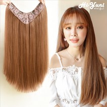 하이유니 스트레이트 펌 반가발 60cm, 라이트브라운