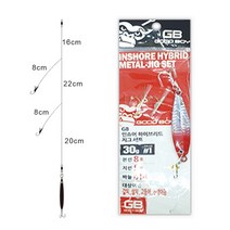 GB 인쇼어 하이브리드 지그세트 (25g/30g) 메탈지그+어피바늘 채비/갈치 삼치 고등어 전갱이 채비, 30g, 02번(GC-02-02)