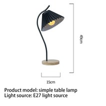 이동식침대테이블 레트로 북유럽 스타일 LED 책상 조명 모던한 심플한 테이블 플리티드 거실 소파 사이드 침실 방 침대 머리맡 램프 야간, [02] A-Black, [03] AU Pulg, [06] 6000K-mable