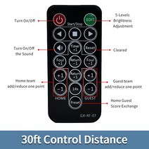 전자점수판 스코어보드 이동식전광판 휴대용SCORE 디지털스포츠 탁구 축구 농구 당구 족구 테니스 배드민턴 풋살 ganxin 자기 배터리플러그인 원격, 없음