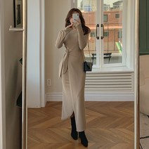 떳다그녀 로렌지아 언발 랩 롱 원피스