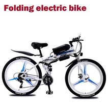 AKEZ TAOCI 350W 접이식 전기 산악자전거 26인치 36V 21단 EMTB, 스포크 휠, 21단 13AH, 블랙