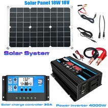 태양광 발전 설치 발전기 판넬 전지판 솔라6000W 전원 인버터 12V ~ 220V 18W, 02 12V to 220V_01 4000 와트