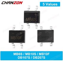 SMD 다이오드 브리지 정류기 MB6S MB10S MB10F DB107S DB207S 0.5A 1A 2A 600V 1000V MBS MBF DB-S MB 6S 10S 10F DB, [01] 100Pcs MB6S 0.5A