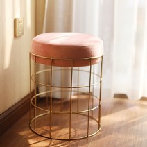 쇼파 스툴 1인 소파 패브릭 가죽 저렴한 새 금속 라운드 메이크업 for nail shop 패션 북유럽 인 다이닝 홈 벤치 오토만, 그림 1과 같이