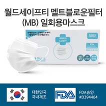 월드세이프티 여름덴탈마스크 멜트브라운필터사용