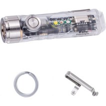 손전등 RovyVon A8 LED USB-C 450 루멘 소형 라이트 마그네틱 클립과 베이스를 갖춘 다용도 EDC 키 홀더 플래시 백색 빛 + 적색 신호 +365nm, 하얀색