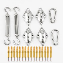 야외 그늘막 항해 300D 폴리에스터 방수 자외선 차단 천막 테라스 간이 차고 뒤뜰 정원 등을위한 햇빛 캐노피, 3x6m, Accessories 4