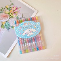 산리오 샤프 볼펜 카와이 산리오스 마이 멜로디 시나몬롤 만화 아트 색연필 드로잉 낙서 펜 크레용 마커 12 색, [06]
