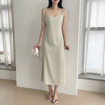 실키 엑스끈 뷔스티에 나시 롱 원피스 3color