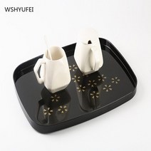 멜라민 컵 파티 플라스틱 일회용 보틀 일본식 직사각형 차 트레이 물 트레이 타원형 호텔 룸 가정용 주방 단일 조각, 36cmx28cmx2cm