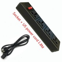 타워 멀티탭 짧은 범용 4 소켓 C14 AC 커넥터 스위치 EU 미국 호주 영국 이탈리아 남아프리카 인도 PDU 전, 한개옵션1, 04 US Plug Socket