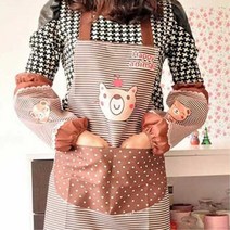 미술용 곰돌이 팔토시 앞치마세트 촉감놀이 아기목욕 물감놀이 어린이집 점토 액체괴물 주방 사설유치원, 레드