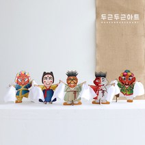 [제이제이오피스] 두근두근아트 DIY 전통 탈춤 움직이는 인형 만들기 재료 우드 아트 관절 탈 인형 초등 역사 미술 학습 연계 교육 패키지 방과후 공예 용품 세트, 부네