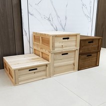 공간 우드 박스 나무 상자 오동나무 원목 소품 수납, 연브라운40x50x23cm