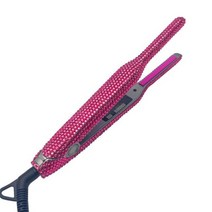 스탠드형 무선다리미 핸디형스팀다리미 머리카락 Straightener 블링 짧은 머리와 pixie에 대한 작은 플랫 아이언 듀얼 전압 수염 얇은 연필 플랫 아이언 세라믹 여행, [02] EU, 핫 핑크, 02 Hot Pink_02 EU