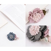 CZT885752[JJ] 아기자기 세무 레이지꽃 집게핀, 핑크, 1개