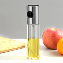자동오픈 오일통 오일디스펜서 100ml 스프레이 펌프 파인 안개 스테인레스 스틸 올리브 병 오일 분무기 냄