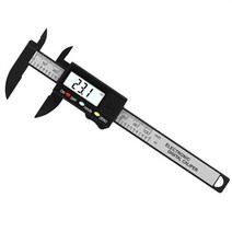 0-100mm 디지털 버니어 캘리퍼스 IP54 전자 디지털 LCD 화면 탄소 섬유 눈금자 목공 측정 도구, 배터리 없이