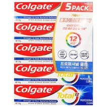 콜케이트 토탈 프로페셔널 클린 치약, 110g, 5개