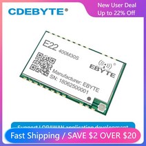 E22-400M30S LoRa SX1268 433MHz RF 모듈 SMD IPEX 스탬프 홀 1W 장거리 무선 데이터 송신기 및 수신기, 한개옵션0