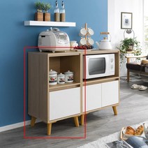 자취방 미니 주방 틈새 수납장 (2컬러) 정리 다이닝룸 다용도 가구 붙박이, 오크화이트