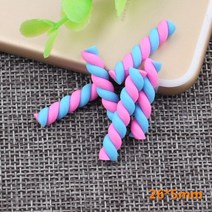 스파이럴반죽기 카와이 나선형 마시멜로 캔디 폴리머 클레이 10 개 18 색 25x5mm DIY 전화 장식 카보 숑 플랫백, [11] 10