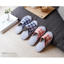 모델하우스 커플홈웨어 빅체크 슬리퍼 실내슬리퍼 홈슈즈 홈슬리퍼 실내화 펜션 거실실내화 유치원교사 집, 레드 중