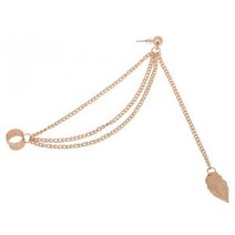 1 조각 펑크 록 스타일 여자 젊은 선물 리프 체인 술 귀걸이 메탈릭 골드 및 실버 쥬얼리 귀 클립