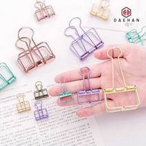 대한 문구 사무용 클립 파일 철 와이어 사각 집게 소 중 대 3사이즈 단품, 와이어 사각집게 골드-소