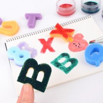 알록달록 칼라 모양 스펀지 도장 스폰지 스탬프 놀이 교구 알파벳 영어 숫자 미술 물감 영유아 교육 어린이 장난감, 제품선택