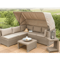 라탄 소파 등나무 풀빌라 테이블세트 루프탑 별장, 업그레이드 커피 컬러 체인지 오프 화이트 쿠션