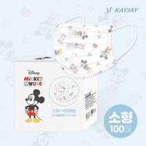 케이제이 미키로고 일회용마스크 소형 화이트 100매입 여성마스크 캐릭터마스크 중형마스크 마스크100매입 소형화이트마스크 어린이마스크, 1600매