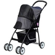퍼피웨건 애견 클래식 유모차, 다크그레이, 42 x 80 x 95cm