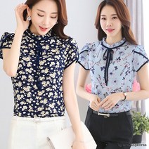 여성 플라워 블라우스 여름 셔츠 원피스 쉬폰 린넨kd205445