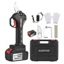 전동 전지 가위 Nanwei-21V 브러시리스 무선 전기 전정 가위 20Ah 리튬 배터리 30mm 절단 직경 교체 블레, 06 US 10Ah 1 Battery