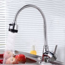 Kitchen Faucet Anti-splash Head Wash Basin Sink Universal Rotatable Faucet Full Copper Joint Style:Hot y Cold Water, 상세페이지 참조