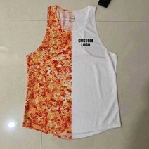 마라톤싱글렛 마라톤상의 러닝싱글렛 남성 패션 민소매 조끼 탄성 스포츠 피트니스 31, 로고가 있는 흰색, l