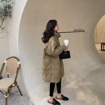 경량 롱 패딩 재킷 퀼팅 덕다운 야상 재킷