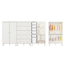 한샘 보나 2단 행거형 베이비장 세트 240cm (다리), 컬러:파우더핑크(C)