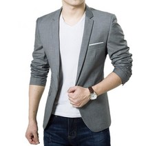 남자 캐주얼 면 자켓 재킷 데일리룩 블레이저 슬림 공식 비즈니스 정장 양복 베스트 원 버튼 옷깃 긴 소매 주머니 탑 직장