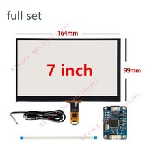 7 인치 호환성 라즈베리 파이 테이블 PC 네비게이션 정전 용량 터치 디지타이저 스크린 패널 유리 164x99mm, 01 Full set