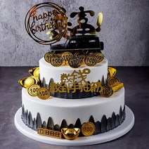 2단 파티 케이크 모형 장식 리얼 시뮬레이션 디피 전시 진열 베이커리 빵 집 레스토랑 생일, t375 + 10+6인치