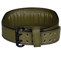 IBRO 프리미엄 아닐린 7MM 가죽 역도 벨트 남성용 스쿼트 데드리프트 근력 훈련 보디빌딩 튼튼한 스틸 롤러 버클 편안한 패딩 허리 지지대 블랙 S, GREEN