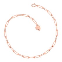 여성용 라울스톤 체인 통통 하트 클립 금 14K 팔찌 JK329 + 케이스