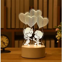 아크릴 오로라 우주비행사 무드등 로맨틱 러브 3D Led 램프 홈 야간 조명 테이블 생일 파티 장식 발렌타인 데이 침대 옆, 16 16 - propose
